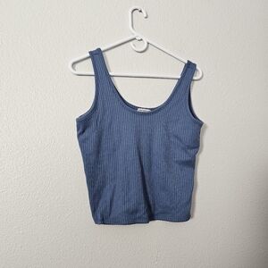Blue Ribbed Tank Top Sz XXL